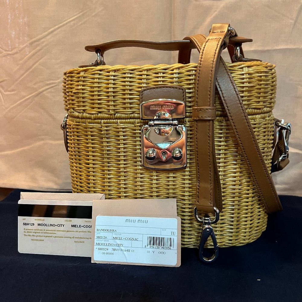 Miu Miu Sm Wicker Handbag